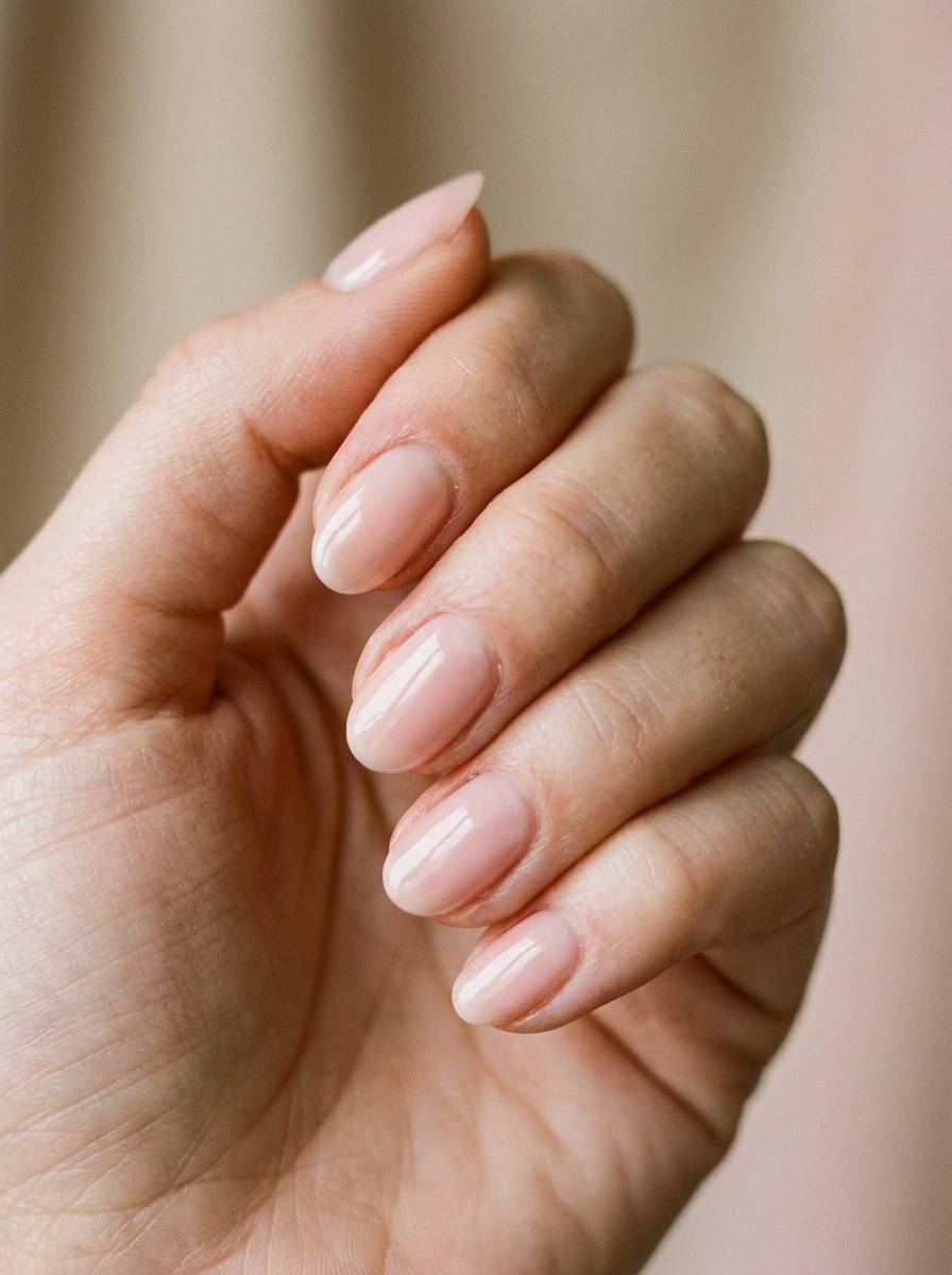 Barely Pink Oval Nails als Nägel Inspiration Sommer Schlicht Inspiration 2026